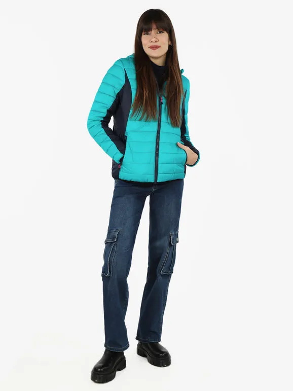 Athl Dpt Chaqueta impermeable de mujer con capucha.