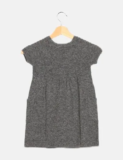 Benetton Vestido punto gris