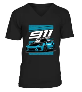 BK. Porsche 911 GT3 RS Racing Turbo Car T-Shirt-art Camiseta cuello en V Unisex