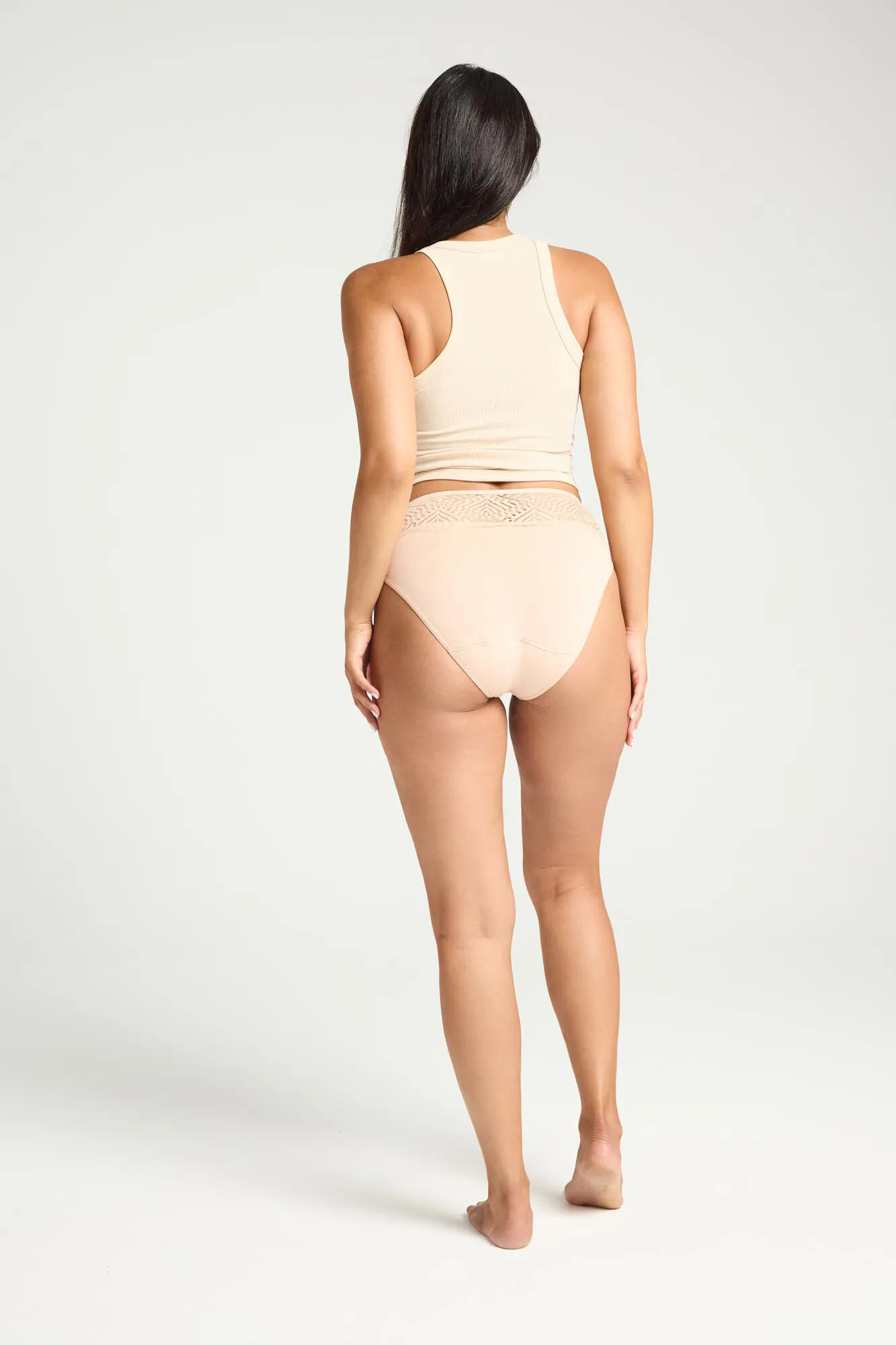 Braga menstrual encaje bambú negra absorción moderada abundante