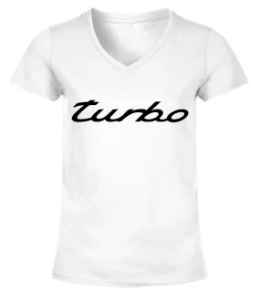 Clscr-004-WT.Porsche 911 turbo Camiseta cuello pico Mujer