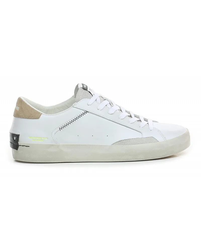 Crime - 17001 BIANCO/SABBIA/FLUO - Zapatilla de cuero masculino