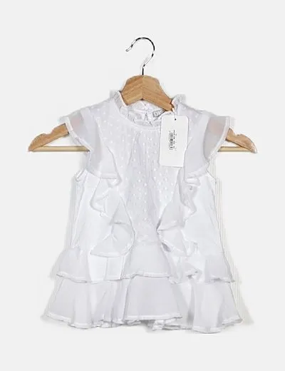 DR.KID Vestido blanco detalle volantes