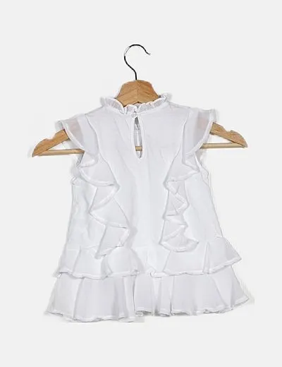 DR.KID Vestido blanco detalle volantes