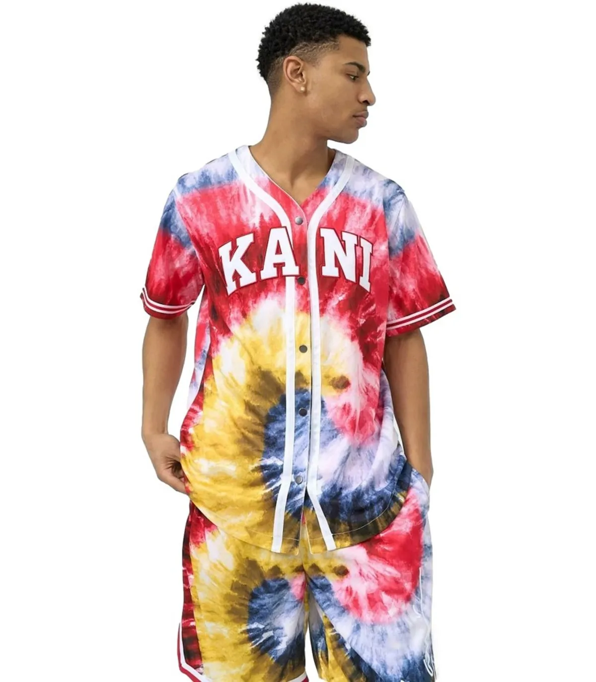 Karl Kani - Camisa Para Hombre Multicolor - Serif Tie Dye Baseball Shirt