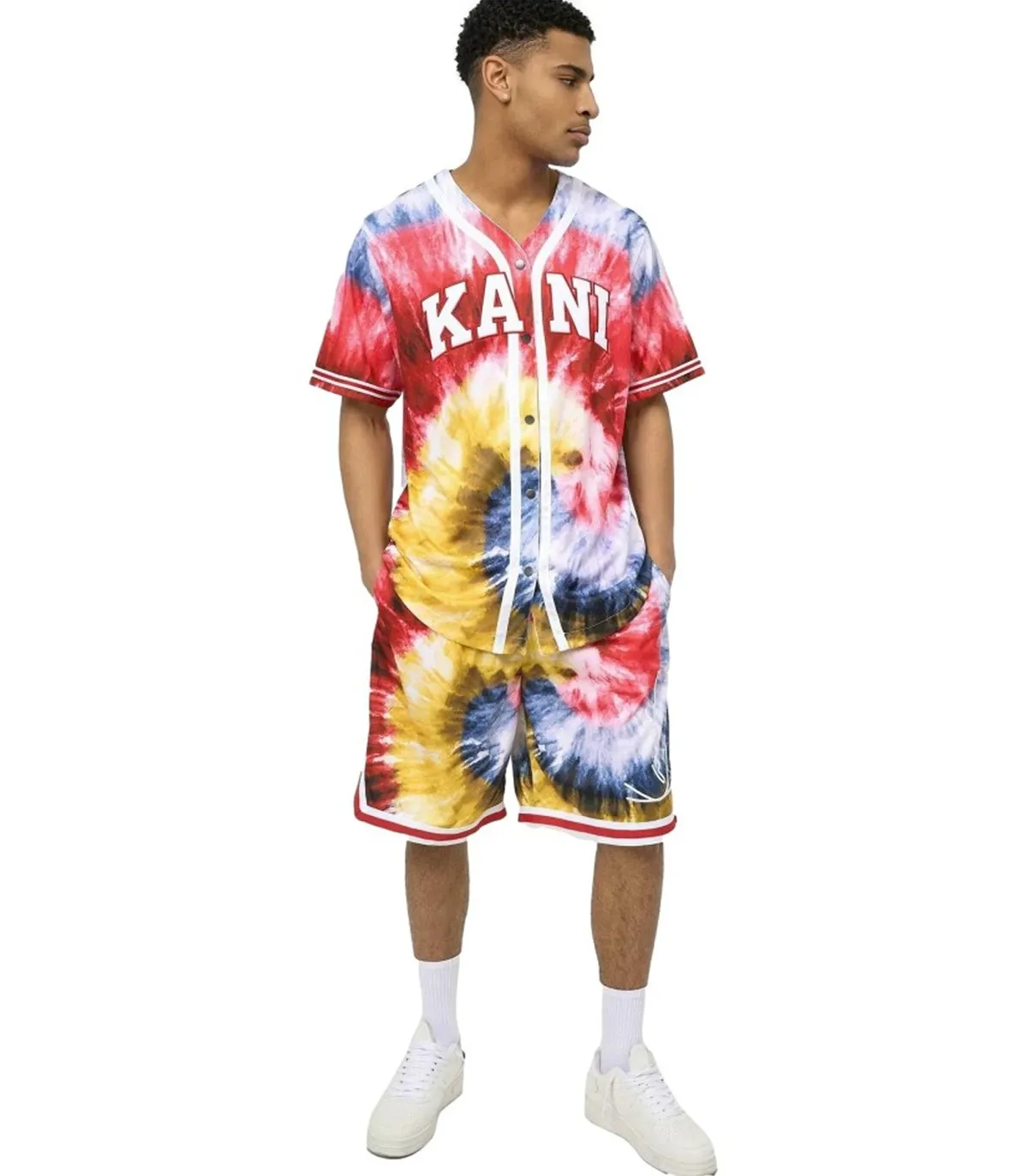 Karl Kani - Camisa Para Hombre Multicolor - Serif Tie Dye Baseball Shirt