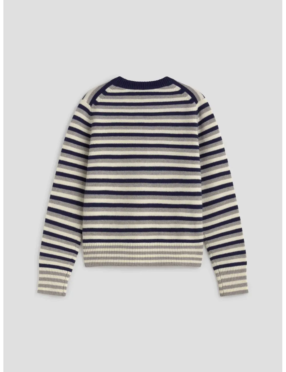 MAISON KITSUNÉ FOX HEAD INTARSIA STRIPED REGULAR JUMPER