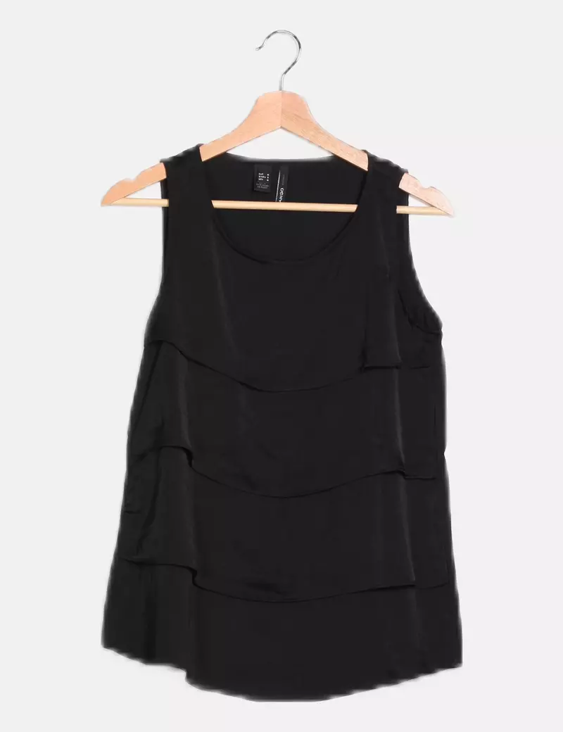 Mango Blusa negra fluida