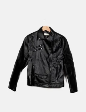 Mango Chaqueta biker negra básica