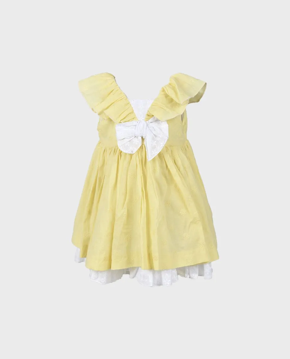 Vestido niña pequeña amarillo liso