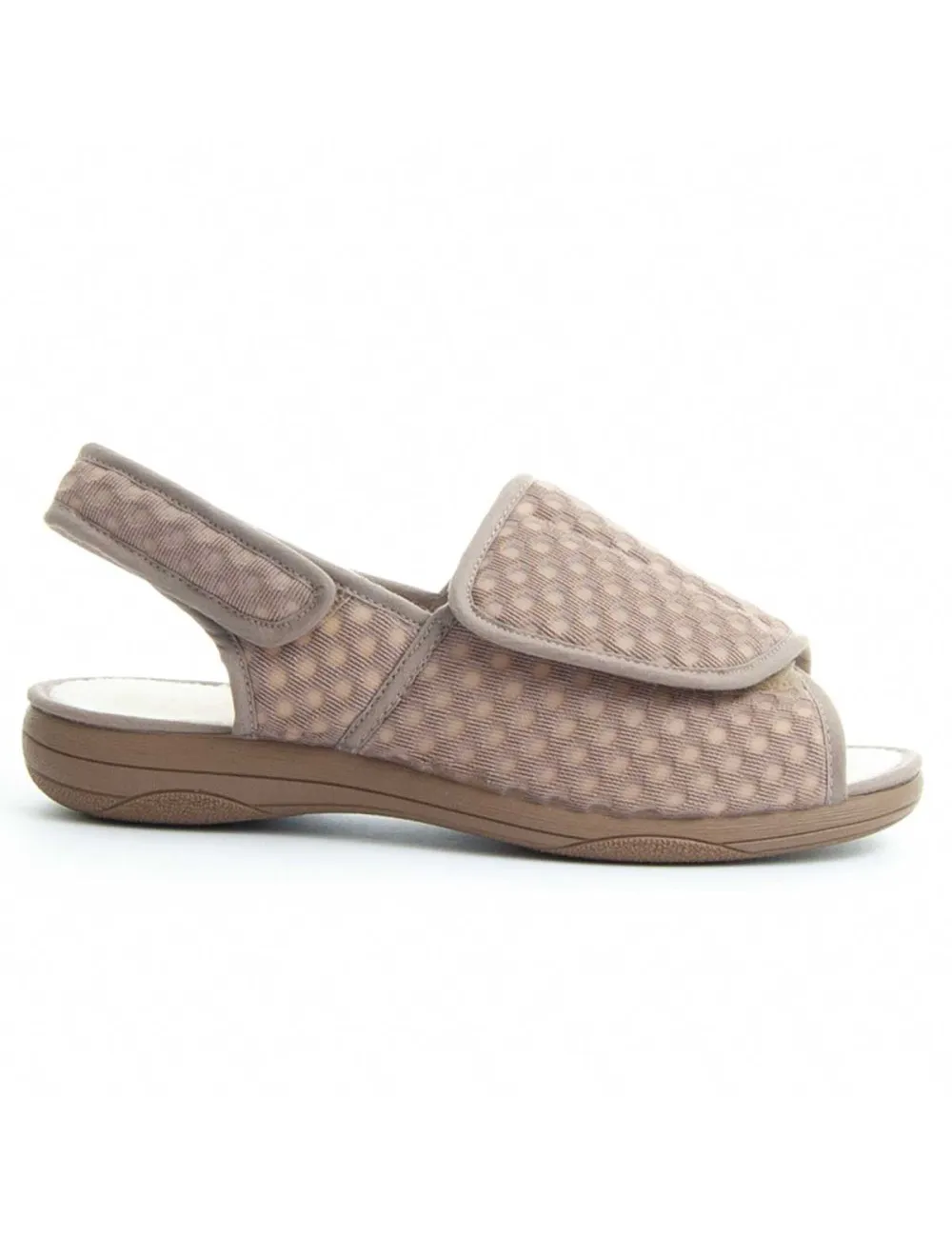 Zapatilla de casa cómoda para mujer.  Northome  Velcromedical  73687 Beige