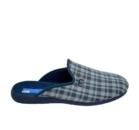 ZAPATILLA MURO 983 TELA CUADROS MARINO PANTUFLA DE CASA CÓMODA Y FRESCA PARA HOMBRE 26915