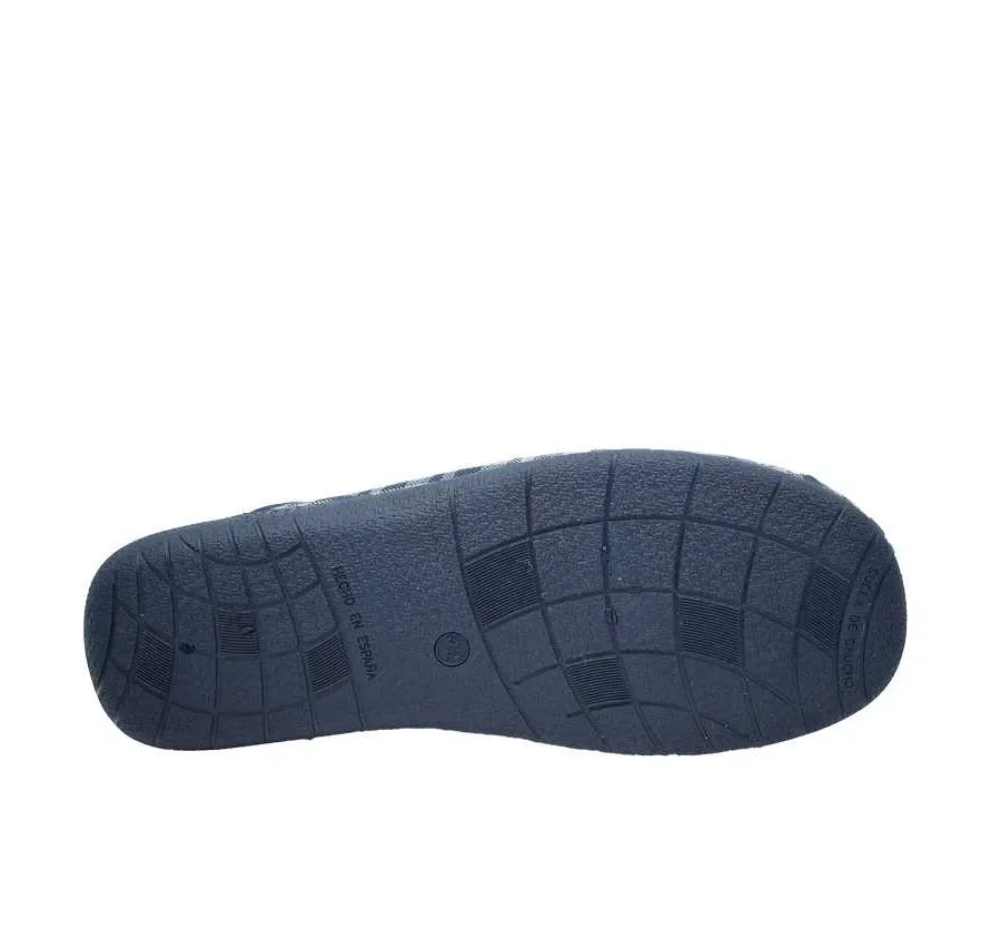 ZAPATILLA MURO 983 TELA CUADROS MARINO PANTUFLA DE CASA CÓMODA Y FRESCA PARA HOMBRE 26915